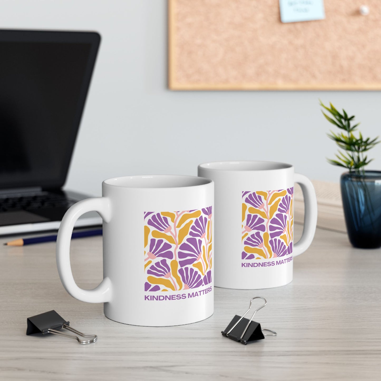 Kindness Matters Ceramic Mug - 11oz Coffee Cup for Positive Vibes