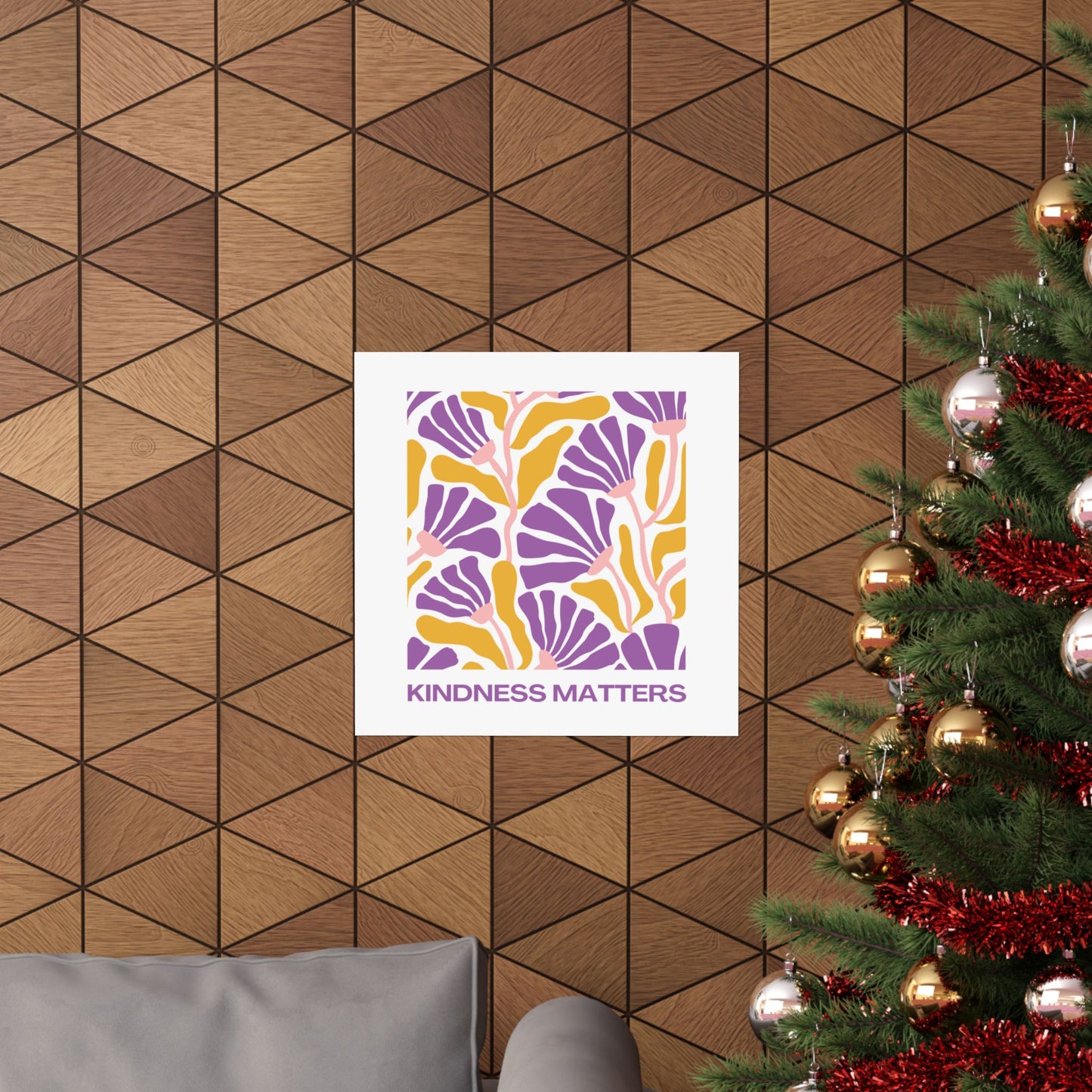 Inspirational Matte Vertical Poster - Kindness Matters Wall Art - Floral Kindness Poster