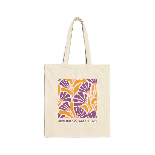 Kindness Matters Cotton Canvas Tote Bag - Eco-Friendly Shopping & Everyday Use