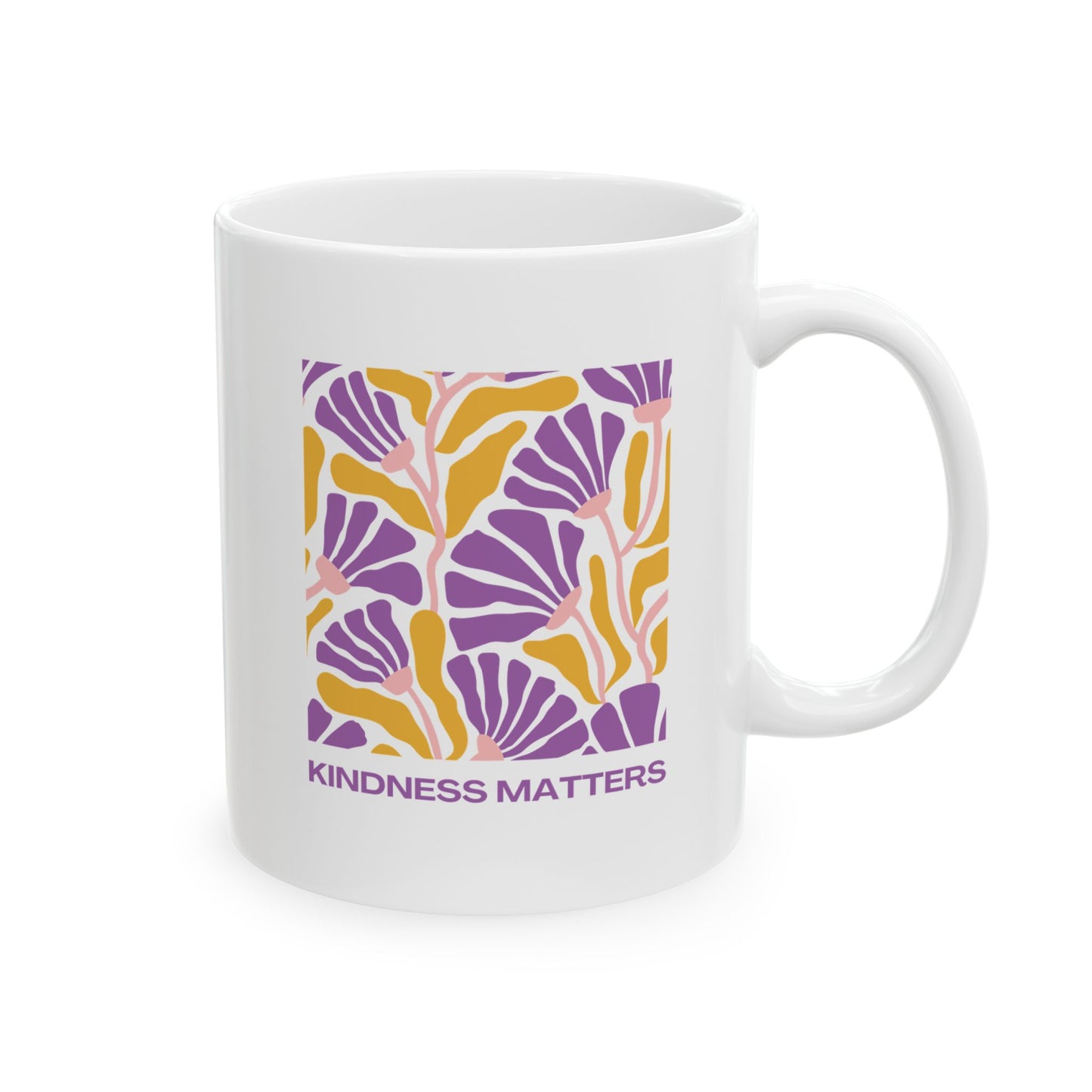 Kindness Matters Ceramic Mug - 11oz Coffee Cup for Positive Vibes