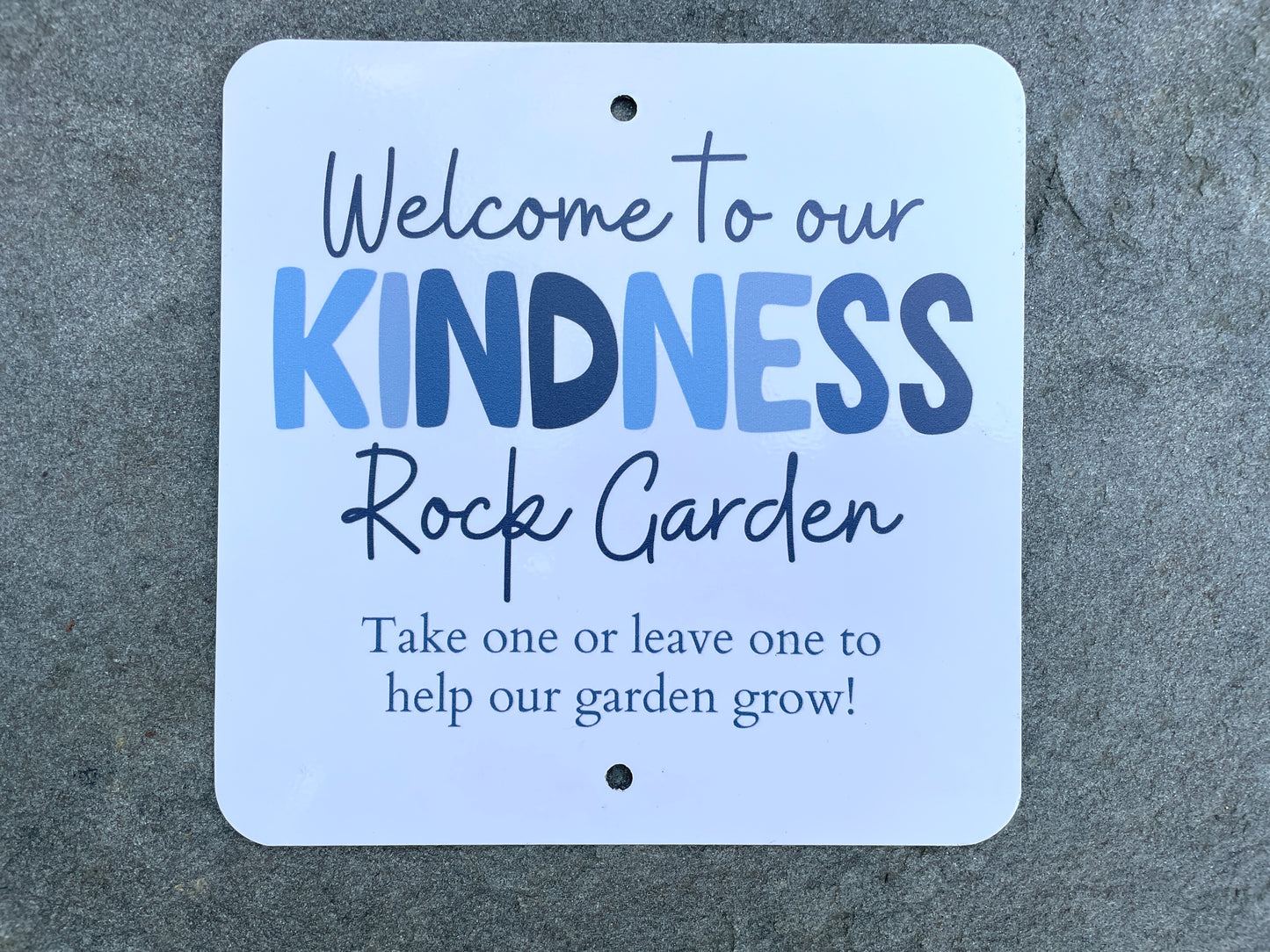 Kindness Rock Garden Sign - Blue