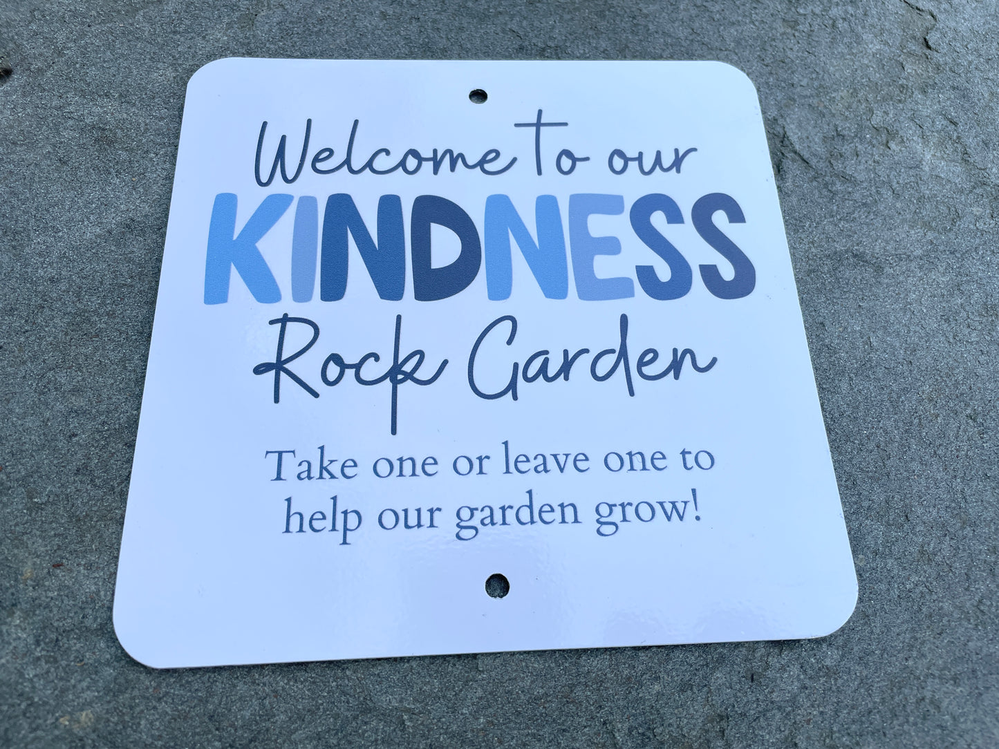 Kindness Rock Garden Sign - Blue