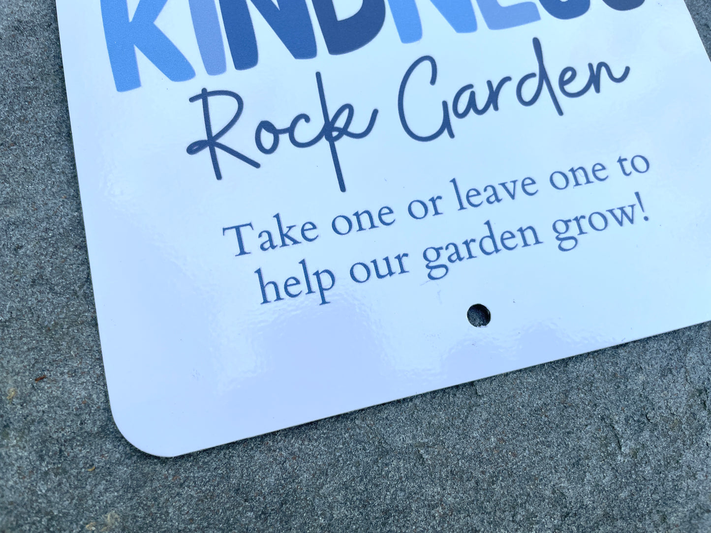Kindness Rock Garden Sign - Blue