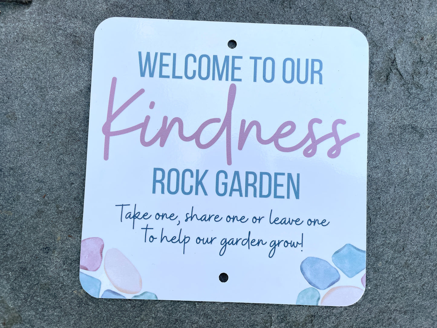 Kindness Rock Garden Sign - Pink