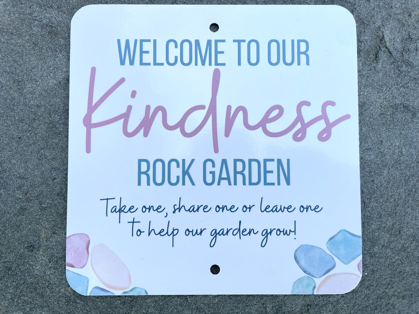 Kindness Rock Garden Sign - Pink