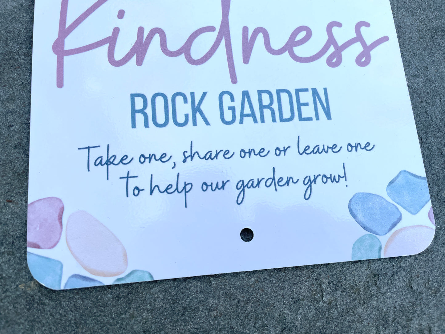 Kindness Rock Garden Sign - Pink