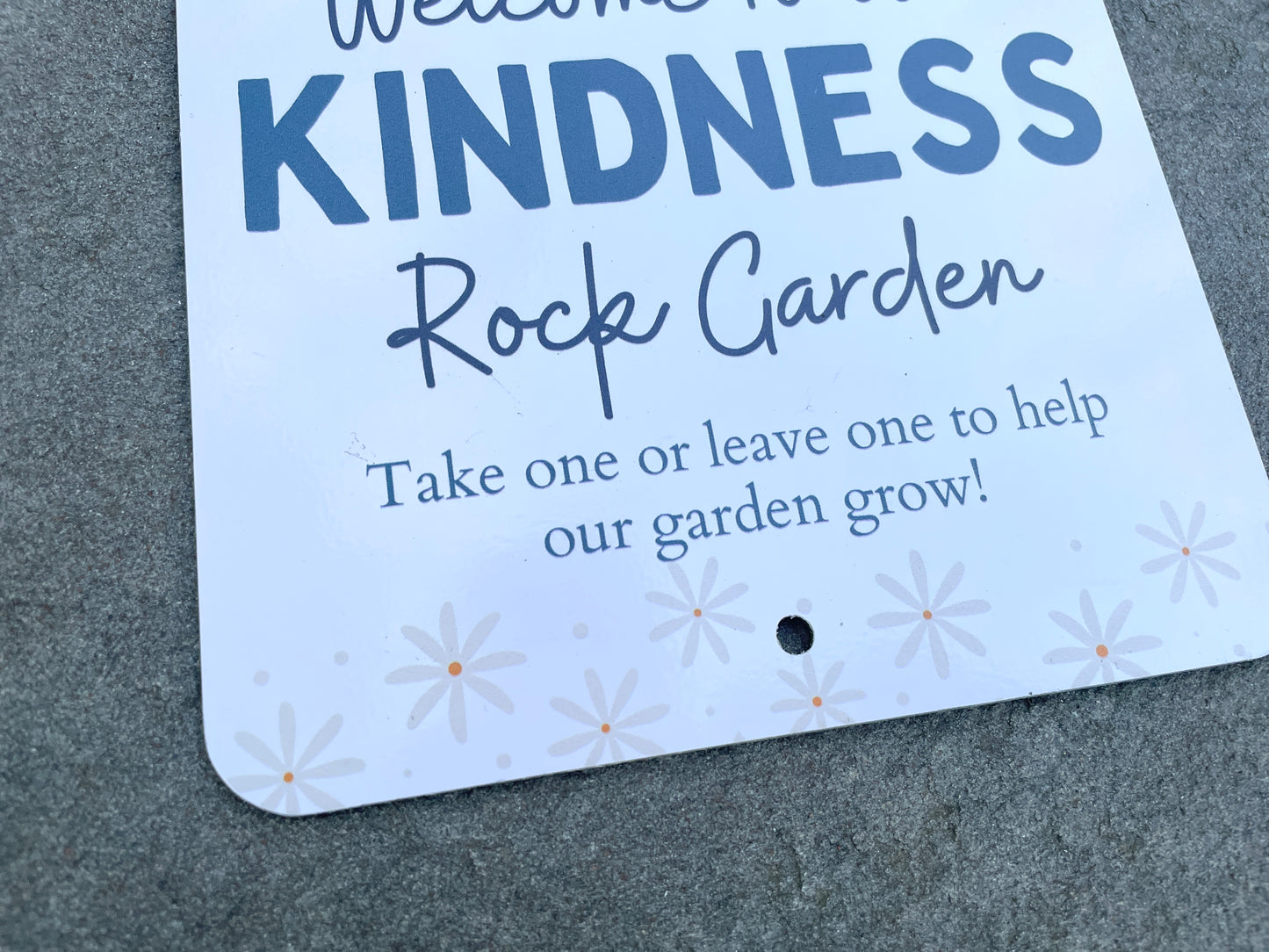 Kindness Rock Garden Sign - Blue Daisies -Daisy Sign - Spread Positivity with Kindness Rock Signs - Perfect for Your Garden!