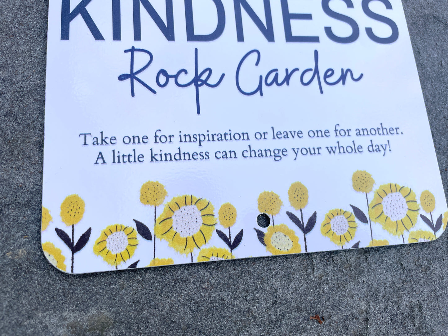 Kindness Rock Garden Sign - Sunflowers Yellow Floral Sign - Spread Positivity with Kindness Rock Signs - Perfect for Your Garden!