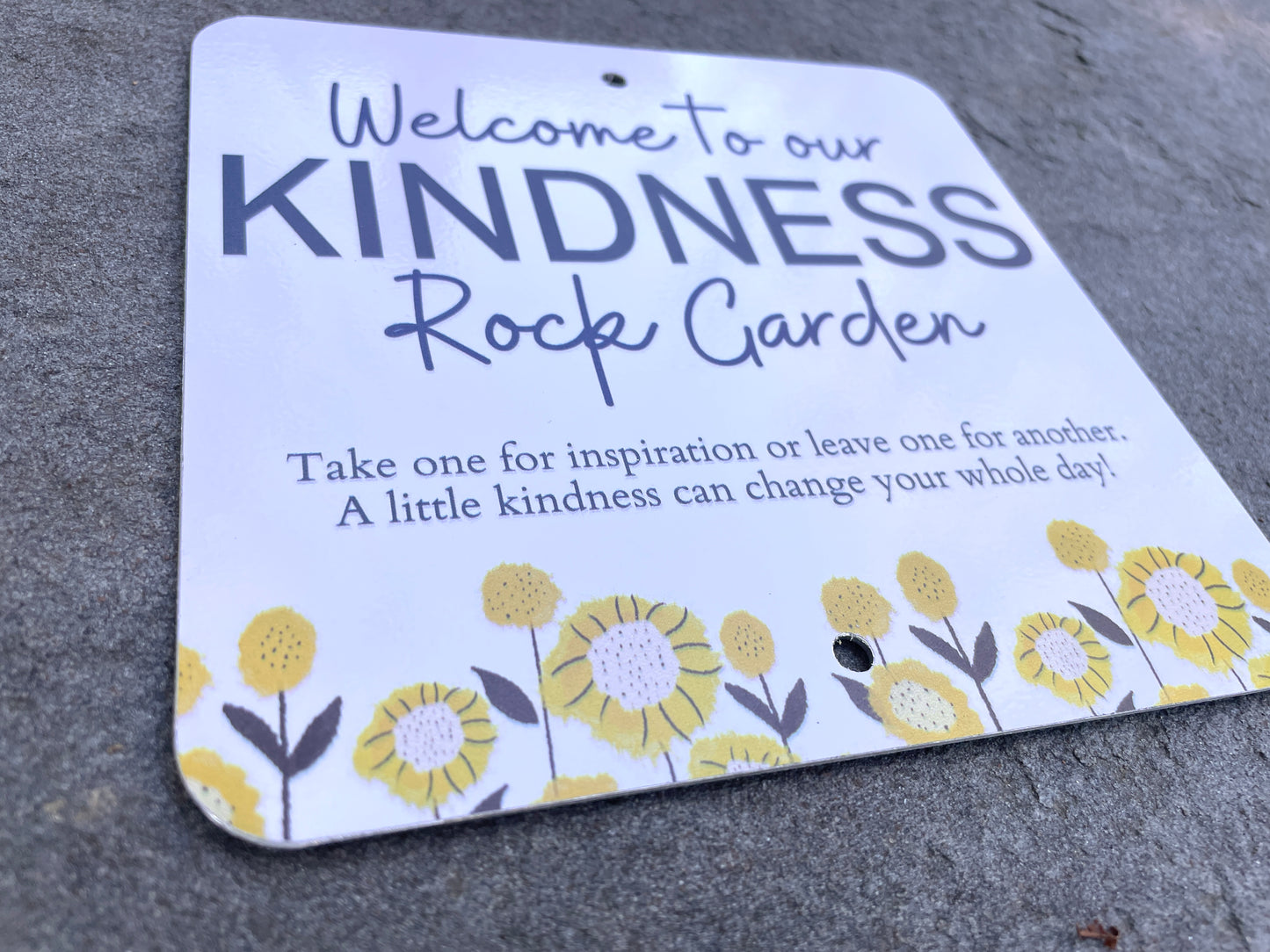 Kindness Rock Garden Sign - Sunflowers Yellow Floral Sign - Spread Positivity with Kindness Rock Signs - Perfect for Your Garden!