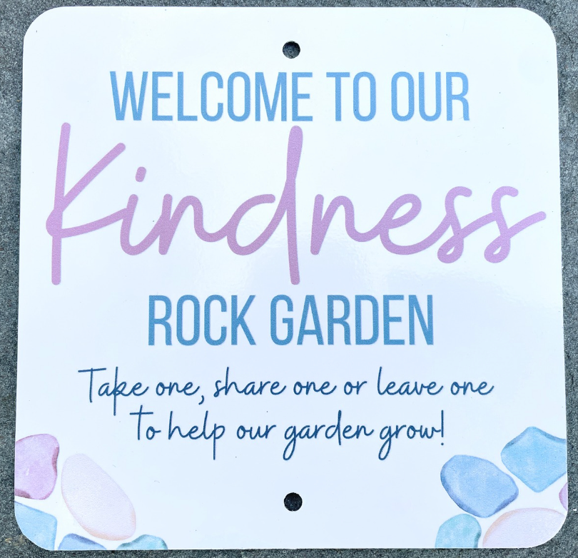 Kindness Rock Garden Sign - Pink