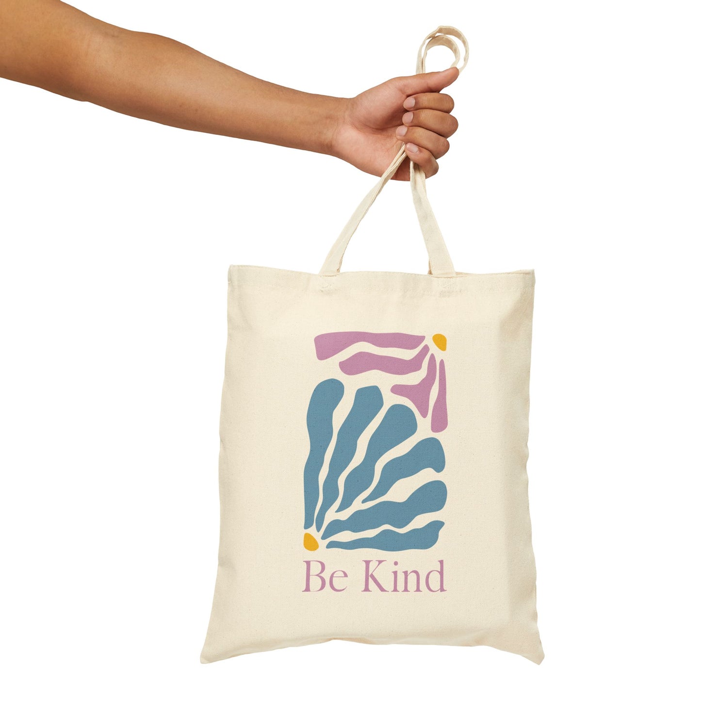 Cotton Canvas Tote Bag Floral Be Kind