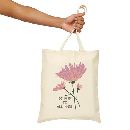 Cotton Canvas Tote Bag Be Kind To All Kind