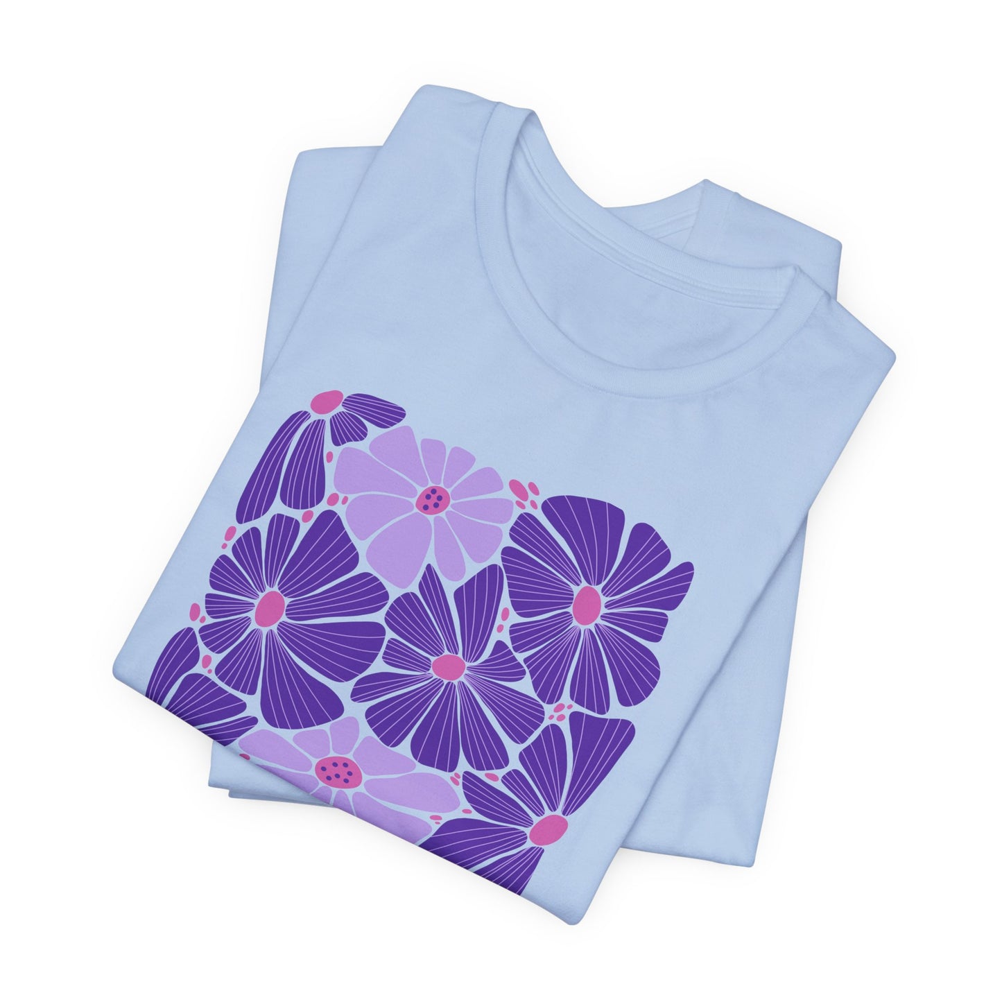 Unisex Be Kind Purple Flower T-shirt - Unisex Short Sleeve Tee