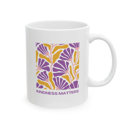 Kindness Matters Ceramic Mug - 11oz Coffee Cup for Positive Vibes