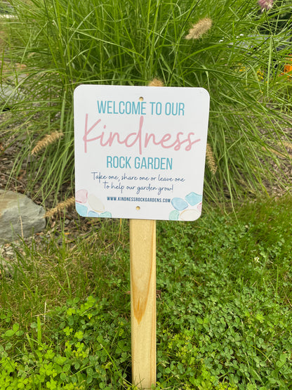 Kindness Rock Garden Sign - Pink