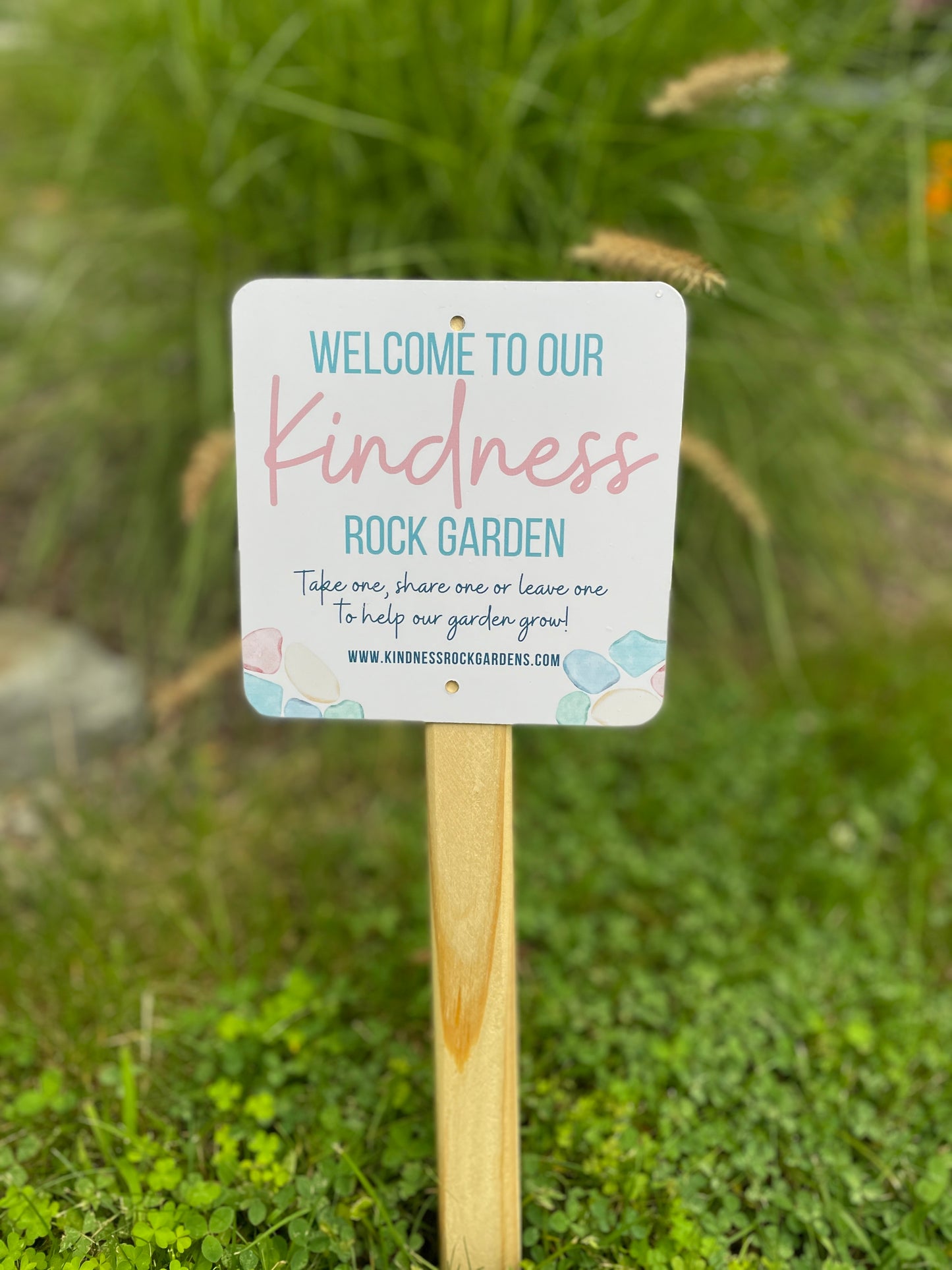 Kindness Rock Garden Sign - Pink