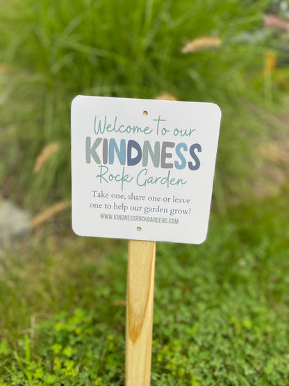 Kindness Rock Garden Sign - Green