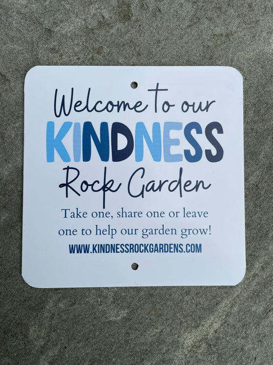 Kindness Rock Garden Sign - Blue