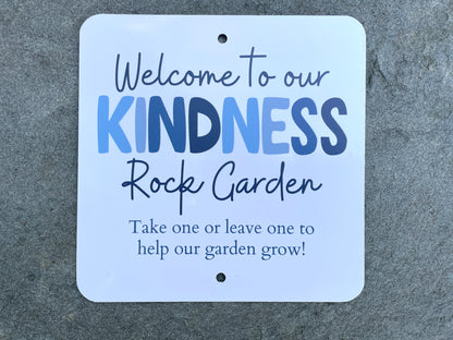 Kindness Rock Garden Sign - Blue