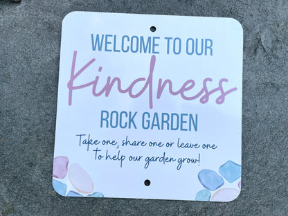 Kindness Rock Garden Sign - Pink