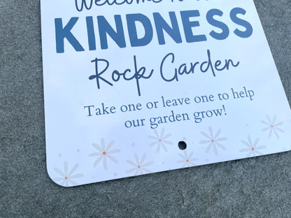 Kindness Rock Garden Sign - Blue Daisies -Daisy Sign - Spread Positivity with Kindness Rock Signs - Perfect for Your Garden!