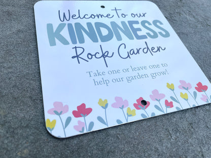 Kindness Rock Garden Sign - Green Floral - Share the Positivity
