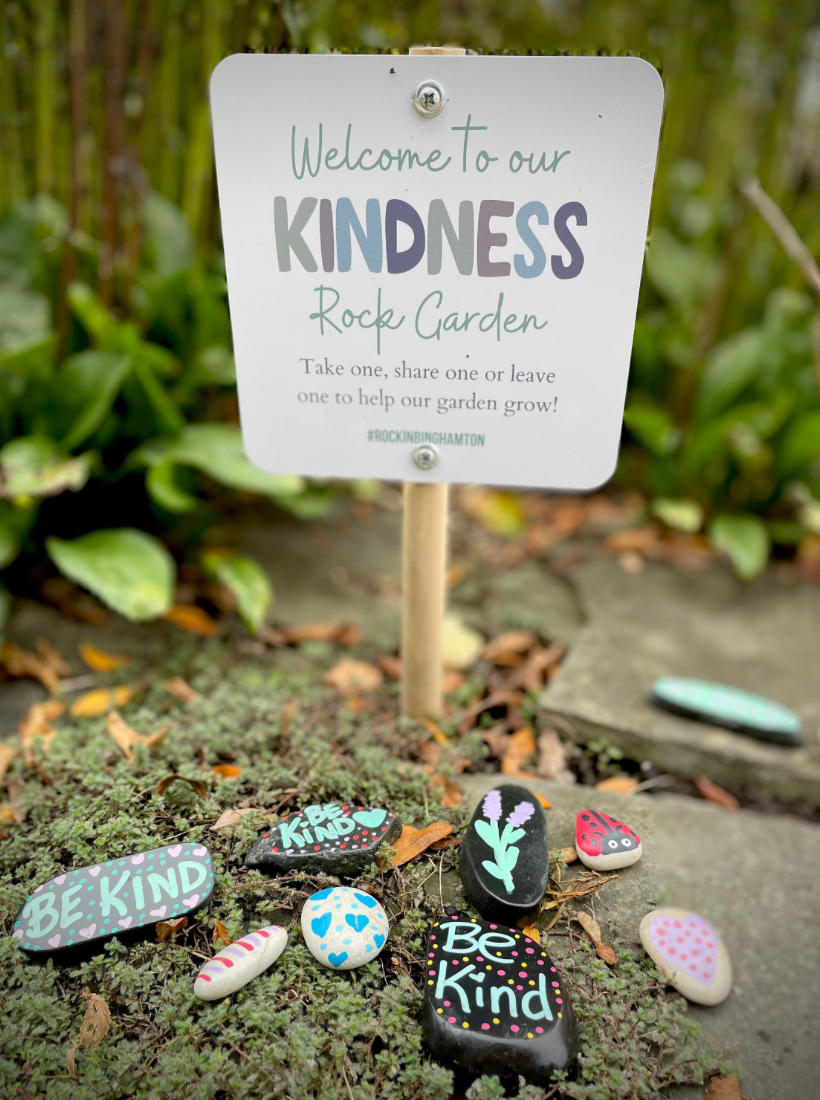 Kindness Rock Garden Sign - Pink | 6x6 Metal Stake – Kindness Rock Gardens