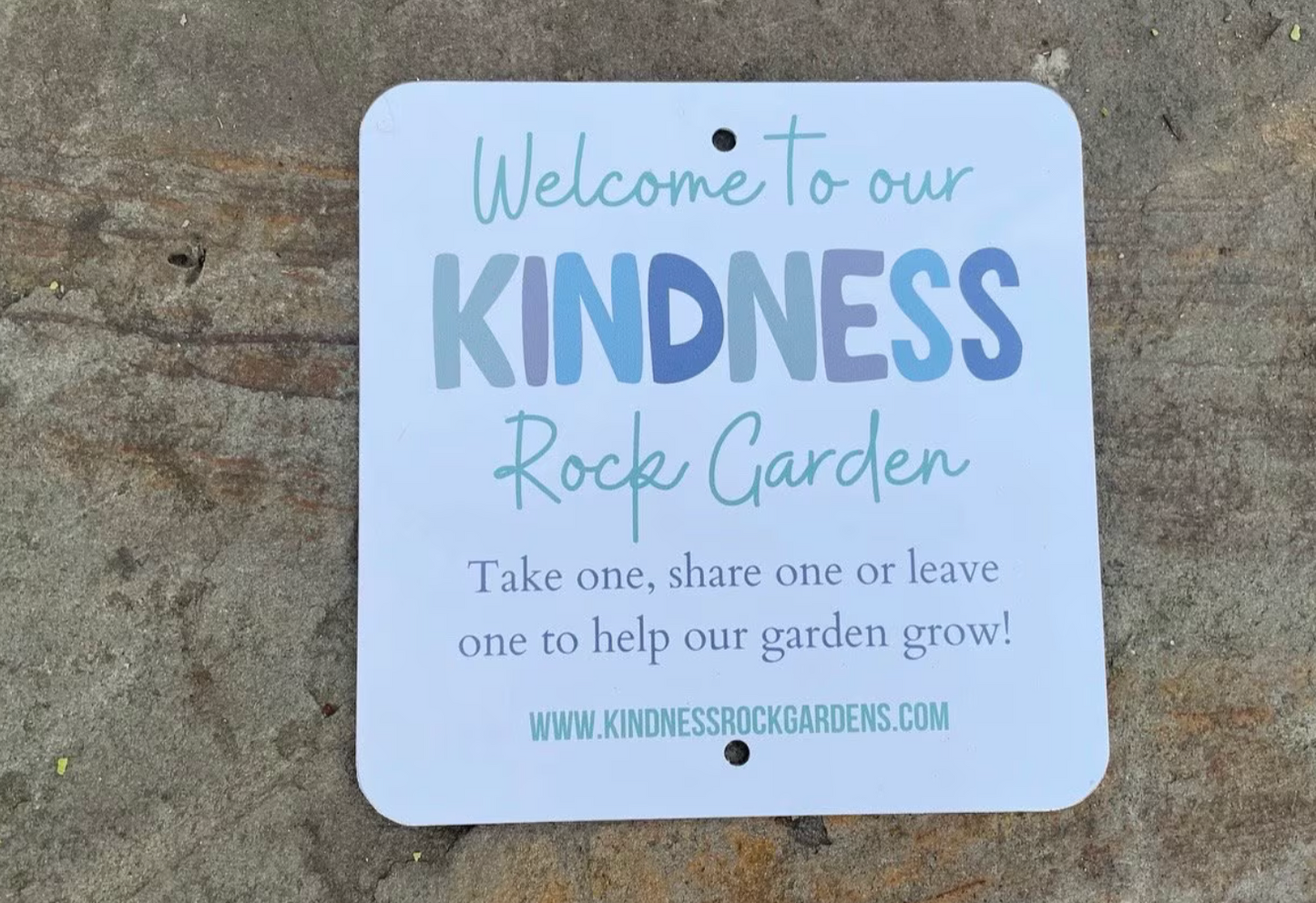 Kindness Rock Garden Sign - Green | 6x6 Inch Metal Stake – Kindness ...