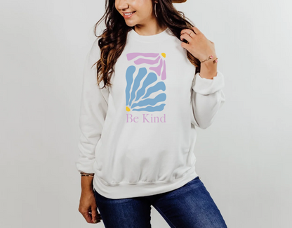 Unisex Be Kind Floral Crewneck Sweatshirt