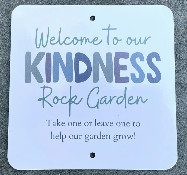 Kindness Rock Garden Sign - Green