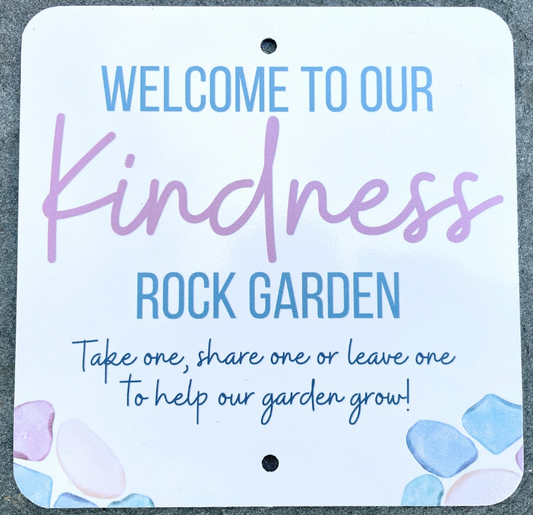 Kindness Rock Garden Sign - Pink