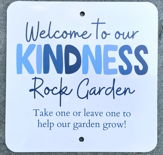 Kindness Rock Garden Sign - Blue